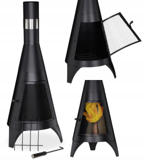 Záhradný krb 45 cm, dĺžka 45 cm + MALÝ HORINÁK DO KRBU, KACHLE